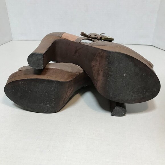 Halogen 80’s Inspired platform sandal Leather "Lynden' 6 M - Picture 11 of 12